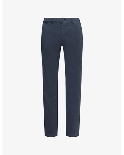 PAIGE Danford Regular-fit Slim-leg Stretch-cotton Chino Trousers - Blue