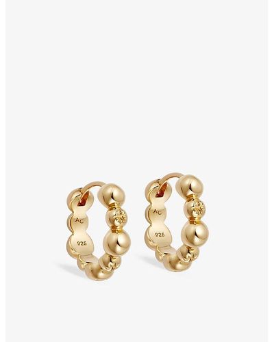 Astley Clarke Aurora Atom Clarke 18ct Yellow Gold-plated Vermeil Sterling-silver Hoop Earrings - Metallic