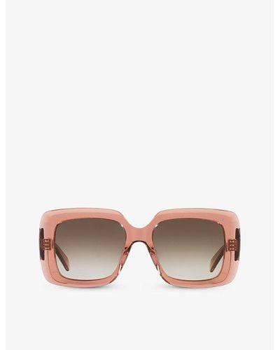 Celine Cl40263i Bold 3 Dots Square-frame Acetate Sunglasses - Pink