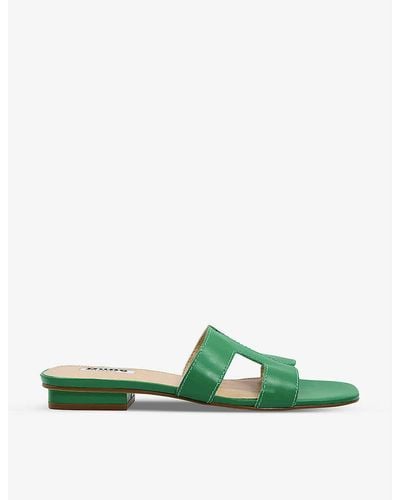 Dune Loupe Cut-out Leather Sandals - Green