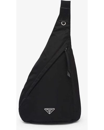 Prada Re-nylon Recycled-nylon And Leather Backpack - Black