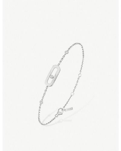 Messika Move Uno 18ct White-gold And Diamond Anklet