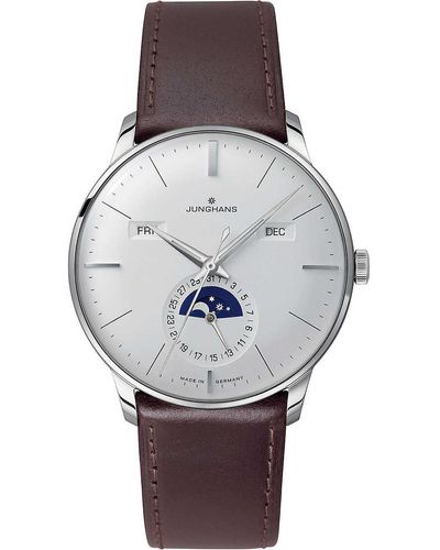 Junghans 027/4200.01 Meister Stainless Steel And Leather Calendar Watch - Metallic