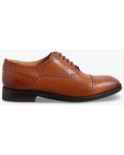 Ted Baker Arniie Perforated Leather Oxford Brogues - Brown