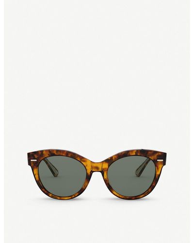 Oliver Peoples Ov5421su X The Row Georgica Cat-eye Tortoiseshell-print Acetate Sunglasses - Metallic