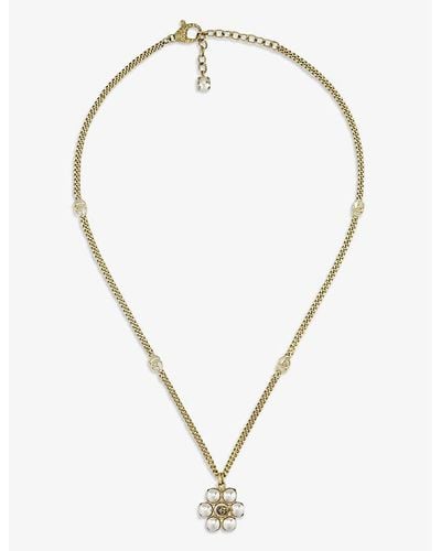Gucci gg Marmont Faux-pearl Necklace - Metallic