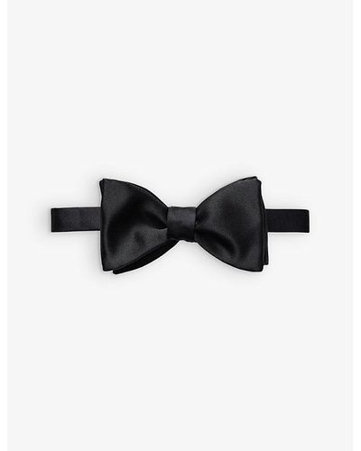 Eton Evening Tied Silk Bow Tie - Black