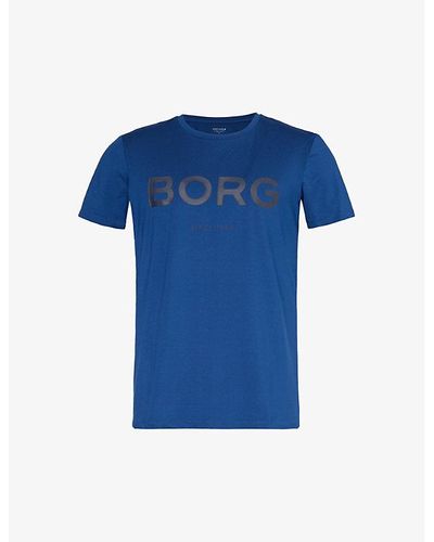 Björn Borg Essential Active Logo-print Stretch Recycled-polyester T-shirt - Blue