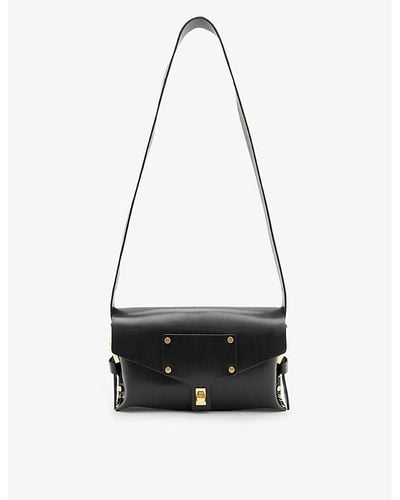 AllSaints Miro Stud-embellished Leather Shoulder Bag - Black
