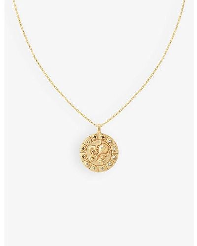 Astrid & Miyu Aquarius Bold Zodiac Plated Recycled 925 Sterling-silver Necklace - Metallic