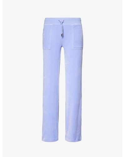 Juicy Couture Del Ray Patch-pocket Velour jogging Bottoms - Blue