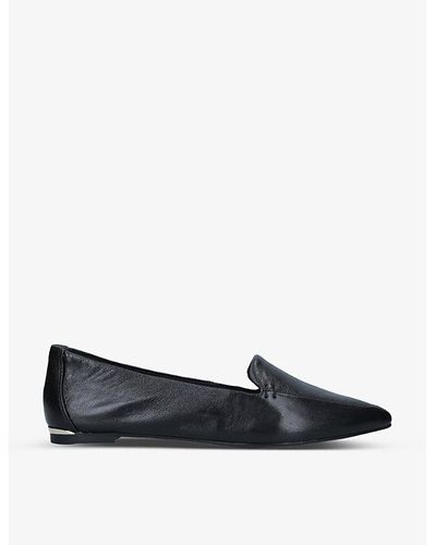 Carvela Kurt Geiger Landed Pointed-toe Leather Loafers - Black