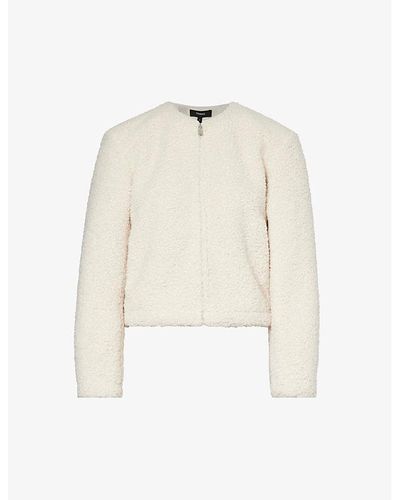 Theory Easy Round-neck Fleece Jacket - Natural