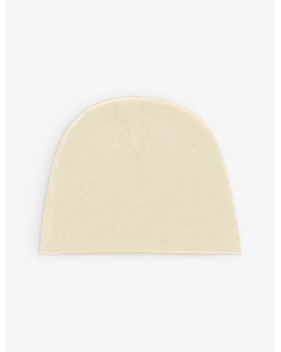 JOSEPH Ribbed-knit Cashmere Beanie Hat - Natural
