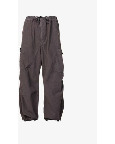 Jaded London Parachute Wide-leg High-rise Cotton Trousers - Grey
