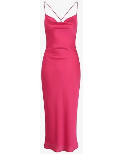 OMNES Riviera Recycled-polyester Midi Dress - Pink