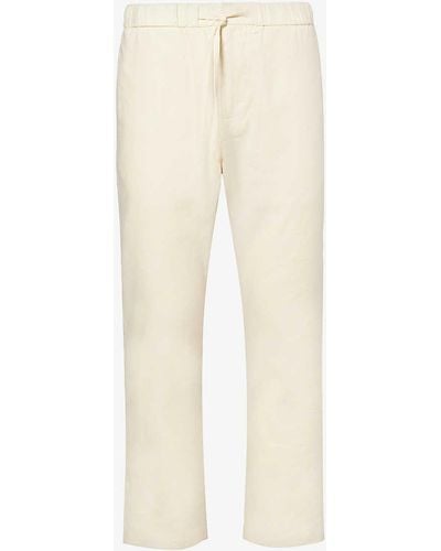 Frescobol Carioca Oscar Straight-leg Linen And Cotton-blend Trousers - White