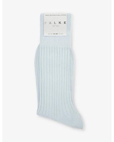 FALKE No. 13 Logo-print Cotton Blend Knitted Socks - Blue