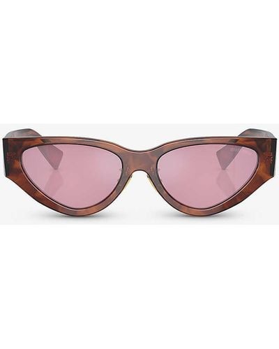 Miu Miu Mu 03zs Cat-eye Tortoiseshell Sunglasses - Pink