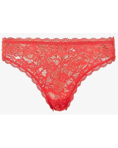 Aubade Rosessence Lace Thong - Red