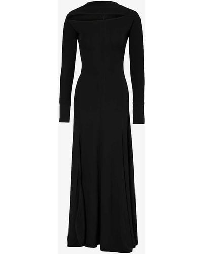 Victoria Beckham Cut-out Stretch-woven Maxi Dress - Black