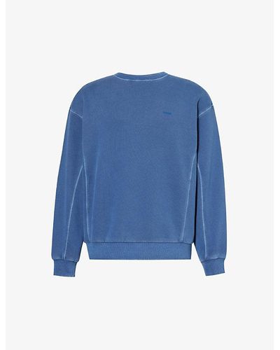 GYMSHARK Everywear Comfort Logo-embossed Cotton-jersey Sweatshirt X - Blue