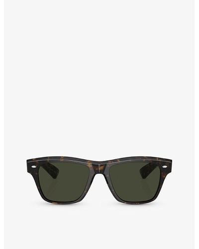 Oliver Peoples Ov5522su Oliver Sixties Sun Pillow-frame Acetate Sunglasses - Green