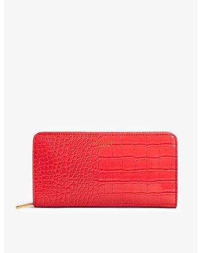 Ted Baker Valenne Logo-embossed Large Faux-leather Purse - Red