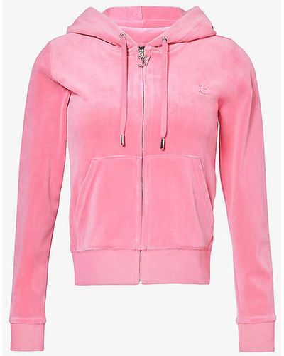 Juicy Couture Robertson Crystal-embellished Velour Hoody - Pink