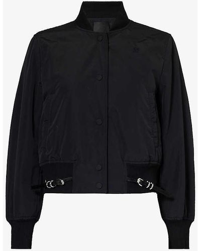 Givenchy Buckle-embellished Padded Woven-blend Bomber Jacket - Black