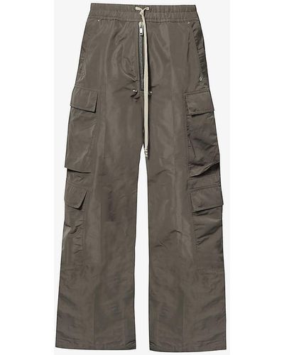 Rick Owens Belas Flap-pocket Wide-leg Oversized Shell Cargo Trousers - Grey