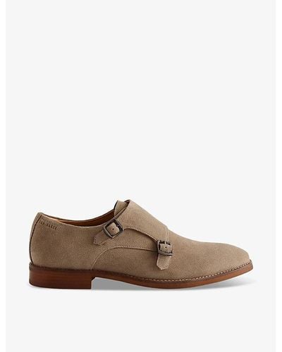 Ted Baker Bromly Monk-strap Suede Loafers - Brown
