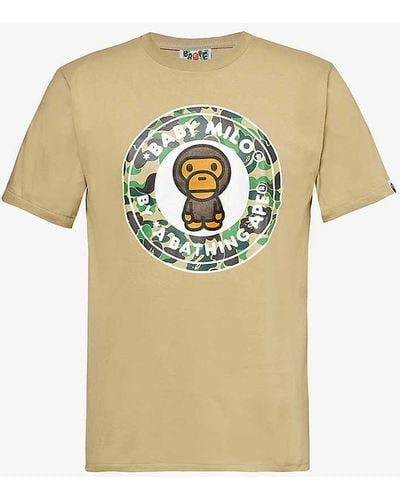 A Bathing Ape Baby Milo Graphic-print Cotton-jersey T-shirt Xx - Metallic