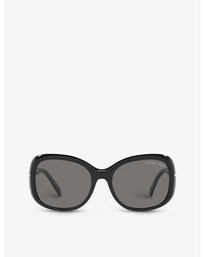 Prada Pr 04zs Square-frame Acetate Sunglasses - Gray