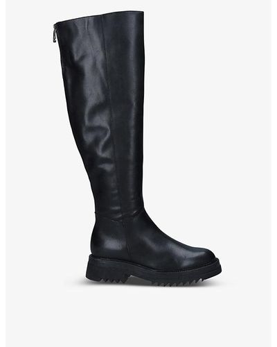 Carvela Kurt Geiger Strong Leather Knee-high Chelsea Boots - Black