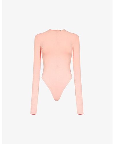 Entire studios Round-neck High-leg Stretch-organic Cotton Bodysuit X - Pink