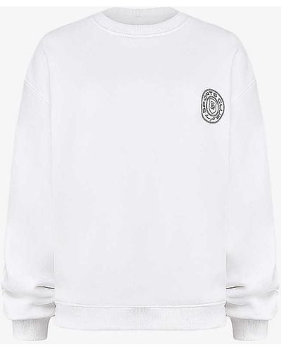 House Of Cb Haze Logo-print Cotton Sweatshirt - White