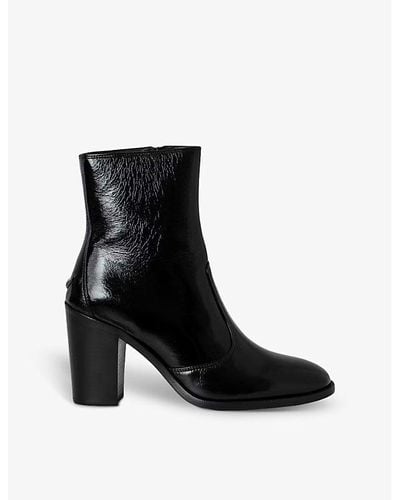 Zadig & Voltaire Preiser Wing-embellished Heeled Leather Ankle Boots - Black