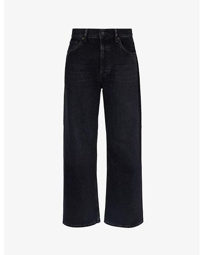 Acne Studios 2021 Brand-patch Relaxed-fit Wide-leg Jeans - Blue