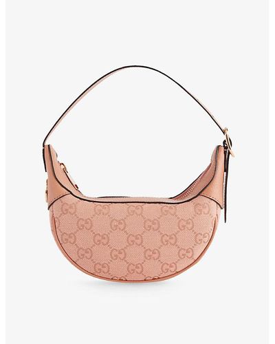 Gucci Ophidia Mini Monogram-pattern Coated-canvas Top-handle Bag - Pink