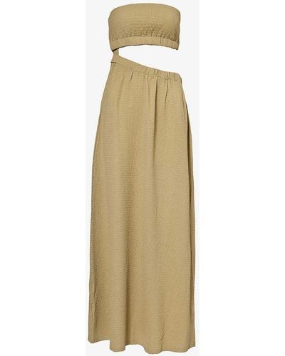 4th & Reckless Angie Cut-out Stretch-woven Maxi Dress - Natural