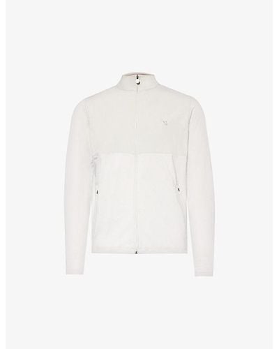 Vuori Sunday Element Funnel-neck Regular-fit Stretch Recycled-polyester Tracksuit Jacket - White
