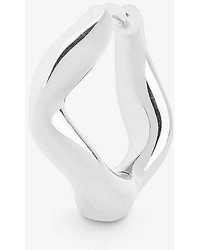 Maria Black Anil 8 Rhodium-plated Recycled Sterling- huggie - White