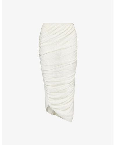 Issey Miyake Ambiguous Knitted Midi Skirt - White