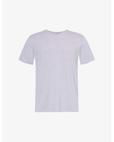 PAIGE Textured-weave Cotton-blend Jersey T-shirt - Purple