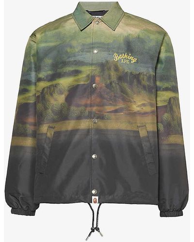 A Bathing Ape Mona Lisa Relaxed-fit Shell Jacket X - Green