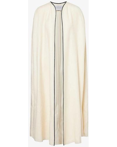 Gabriela Hearst Corinth Dropped-shoulder Relaxed-fit Silk And Wool-blend Cape - White