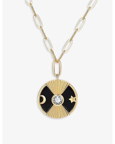 Celeste Starre Moon And Me You Are My Luck Twinkle Heart 18ct -plated Brass And Zirconia Pendant Necklace - Metallic