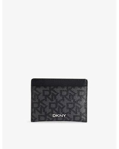 DKNY Monogram-print Faux-leather Cardholder - White