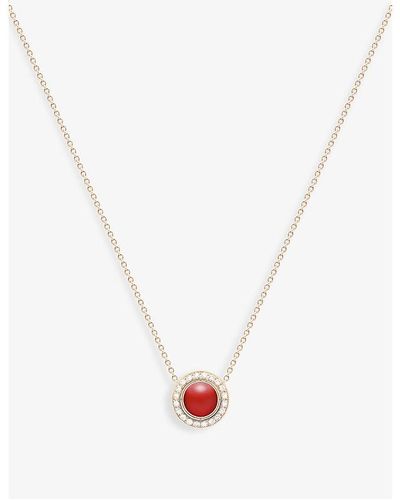 Piaget Possession 18ct Rose-gold, 0.82ct Round Brilliant-cut Carnelian And 0.28 Round Brilliant-cut Diamond Pendant Necklace - Metallic